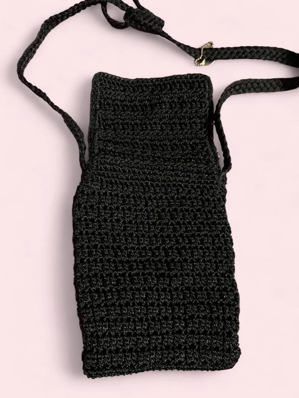 The Sak Black Crochet Crossbody with Braided Strap